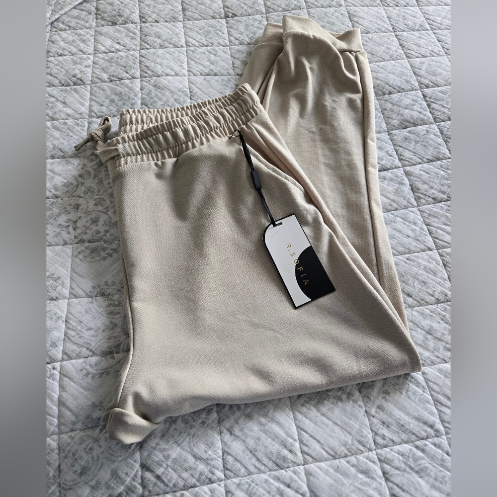 R. Sofia Beige Jogger Pants